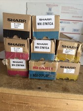 LOT OF 8 GENUINE OEM SHARP MX-27NTBA/CA/YA TONER CARTRIDGES