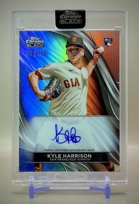 Kyle Harrison 2024 Topps Chrome Black #CBA-KHAR Rookie Refractor Auto RC #/150
