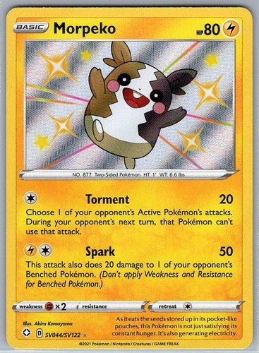 Morpeko SV044/SV122 Shiny Holo Rare Shining Fates: Shiny Vault NM