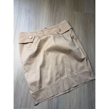 Cache Tan Khaki Button Accent Pencil Skirt Size 10 Made in USA