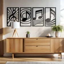 Metal Wall Art Decor – 11" x 16" Set of 4 Single Line Abstract Wall Art for L...