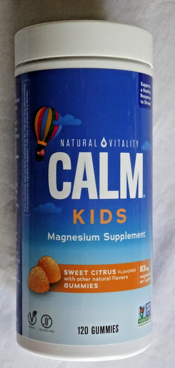 Natural Vitality Calm Kids Magnesium Supplement - Sweet Citrus - 120 Gummies