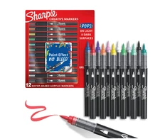Sharpie Creative Markers, Water-Based Acrylic Markers, Brush Tip, Assorted Color