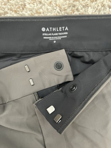 Athleta Black/green Stellar Flare Trouser Pants Womens 0 Petite Mid Rise Stretch - Picture 2 of 4