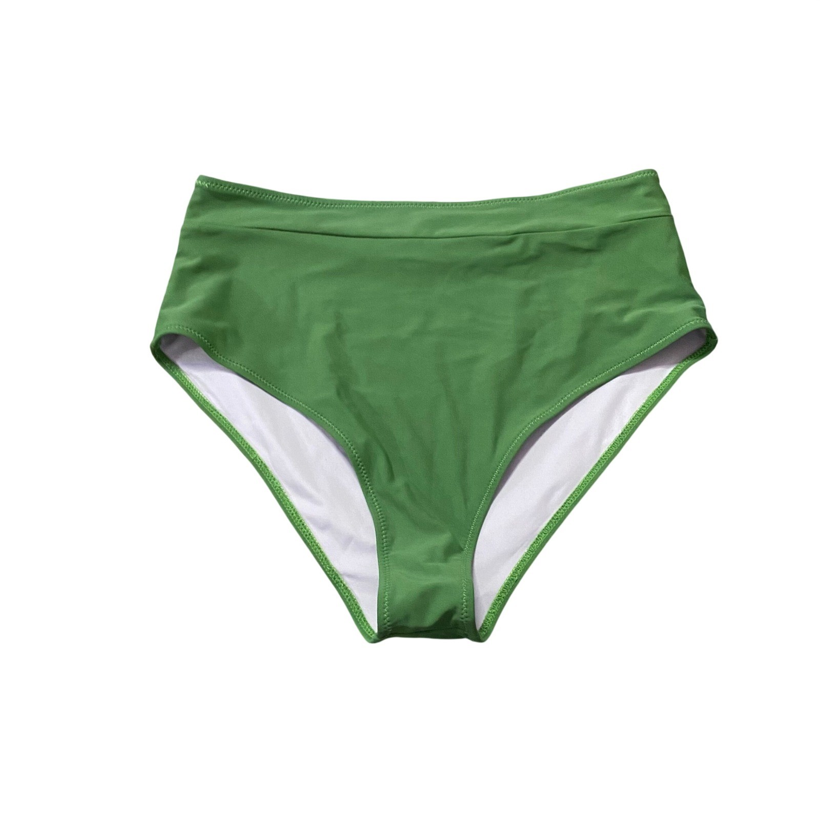 CUPSHE Bikini Bottoms Women Large Green High Waisted Swim Briefs