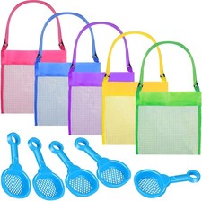 10 Pieces Shell Bag Mesh Seashell Bags Colorful Shell Collecting Bag Mesh Beach