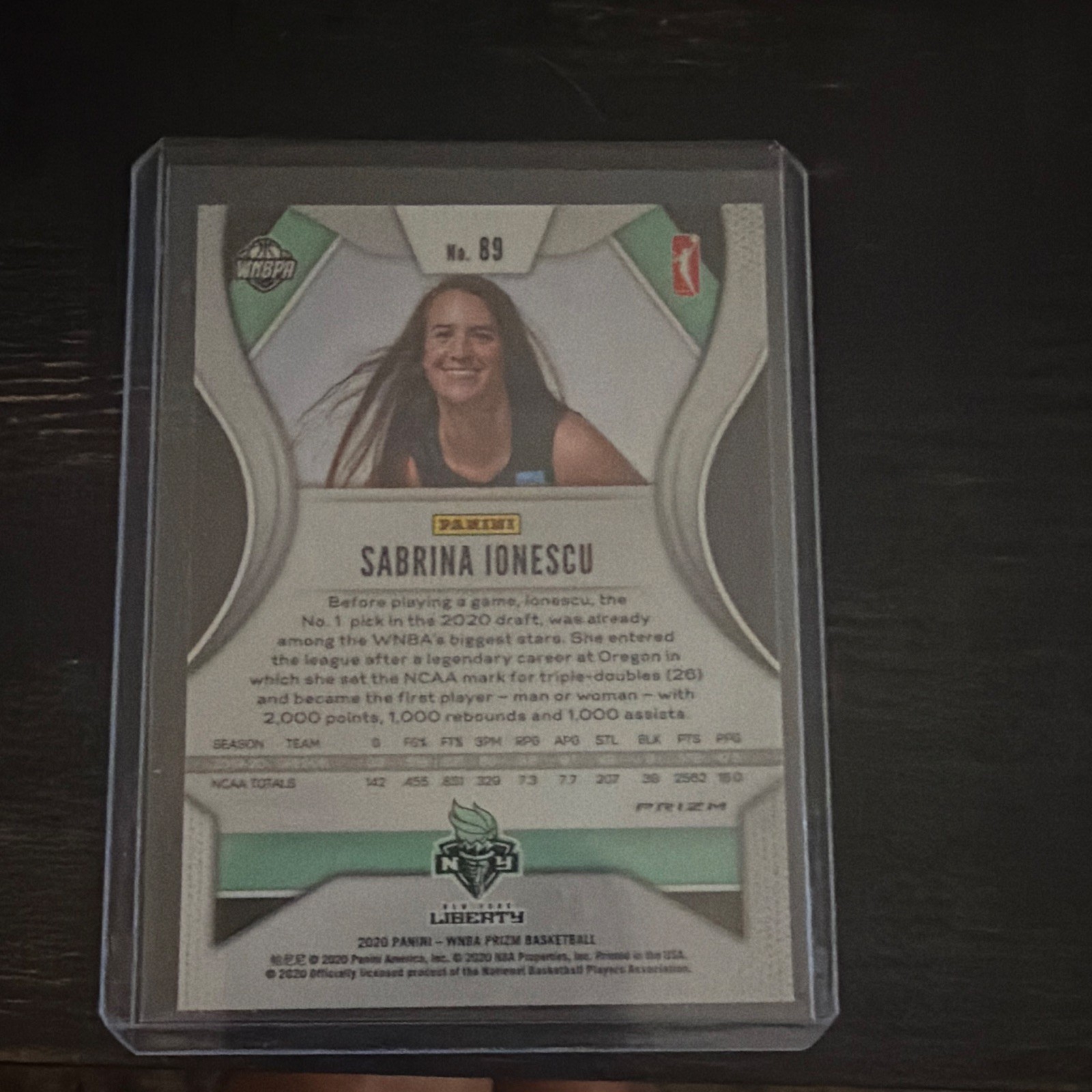 2020 Panini Prizm WNBA Sabrina Ionescu #89 Rookie Silver /Liberty view 2