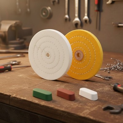 Professional 6-Inch Cotton Buffing Wheels & Cutting Compound for Fine Finish