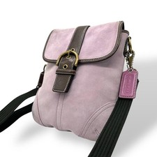 Coach Soho 1178 bag Shoulder Bag Suede Leather Purple Authentic