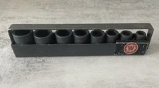 Wright Tool 3/8” Dr SAE 8-Pc Shallow Impact Socket Set (5/16" - 3/4") w/Tray