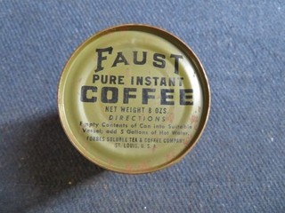 SEALED CAN WWII US MILITARY FAUST INSTANT COFFEE 1945 NICE CONDITION