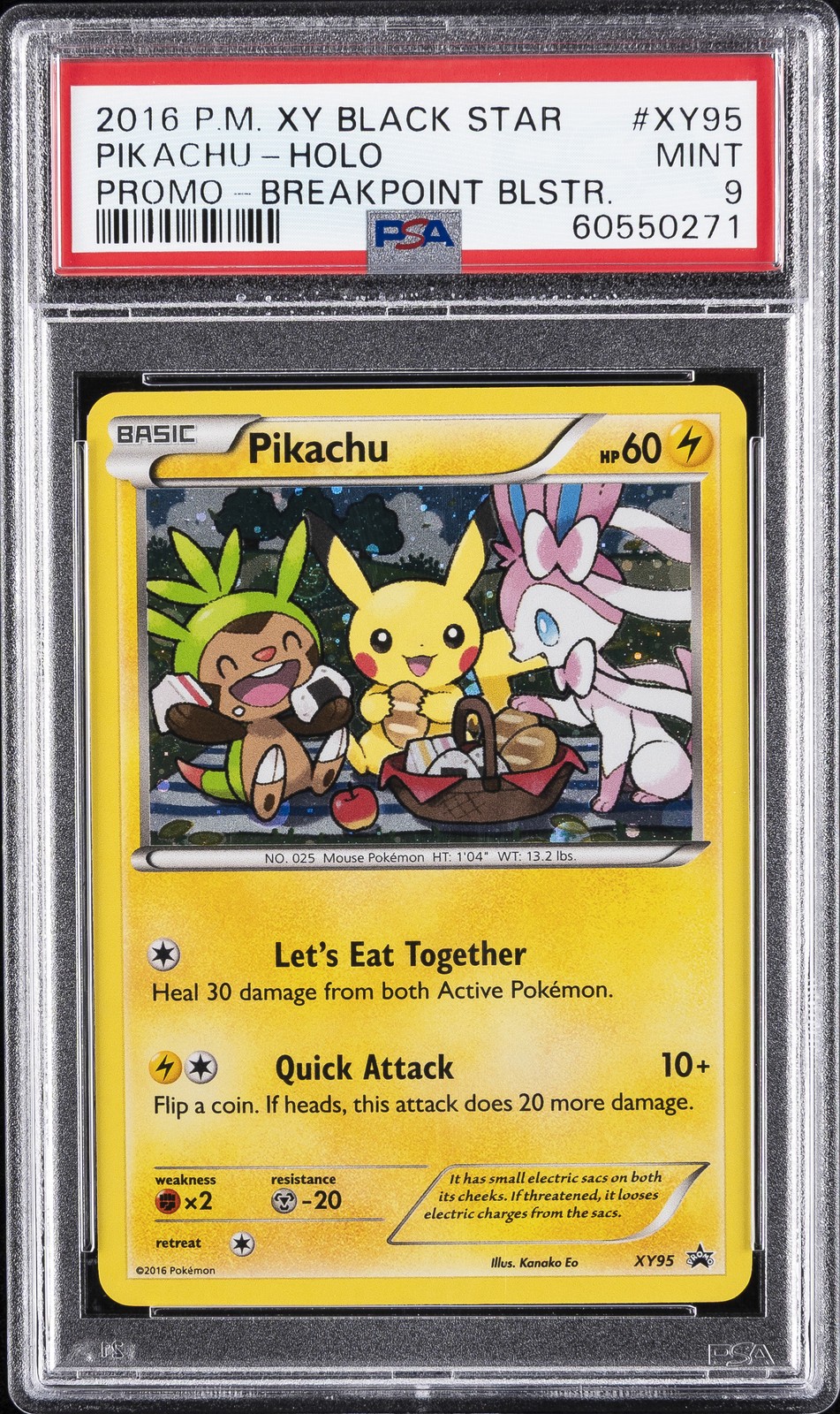 2016 POKEMON XY BLACK STAR PROMO BREAKPOINT BLISTERS #XY95 PIKACHU-HOLO PSA 9