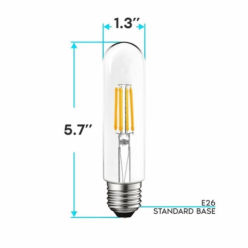 Luxrite T10 LED Tubular Edison Light Bulb 5W=60W Soft White Damp Rated 6-Pack - Picture 5 of 7