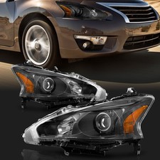 Pair Headlights Left Right For 2013-2015 Nissan Altima Sedan 4-door Black