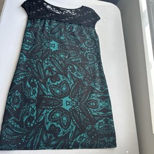 Express Black & Green Mini Dress With Lace Top ( Refw-74)