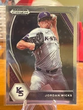 2021 Panini Prizm Draft Picks Baseball Jordan Wicks-#PDP21 Base. Kansas State U