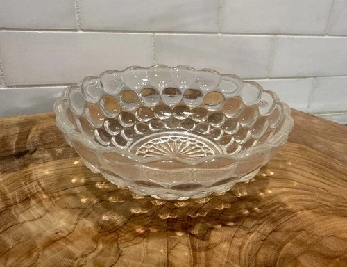 Vintage Anchor Hocking "Bubble" or "Bull's Eye" depression glass bowl
