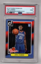 2014 Donruss The Rookies Purple Press Proof  #d /199 Joel Embiid RC  PSA Mint 9