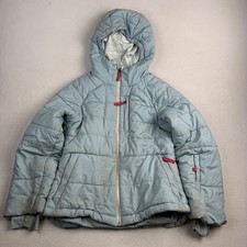 Patagonia Kids M 10 Light Blue Insulated Puffer Jacket Hooded Full Zip Coat
