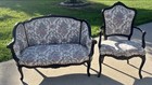 Louis XV Style French Settee and Chair.  Excellent Cond. 1930s Floral Mahogany — photo 1
