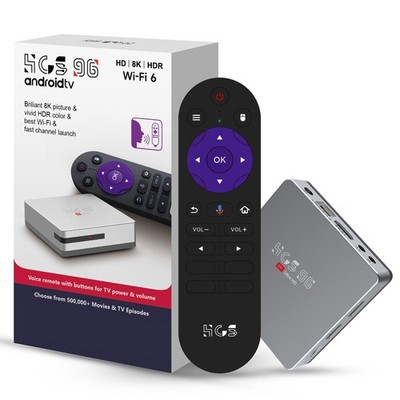 4K Android TV Box 2GB RAM Dual WiFi BT Voice Remote H.265 Media Player
