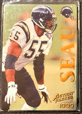 JUNIOR SEAU 1995 Action Packed Quick Silver parallel #79 SAN DIEGO CHARGERS