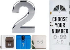 Silver Door Numbers Stick On, 0-99, Letters A, B, C, D, 3'' House Numbers Self