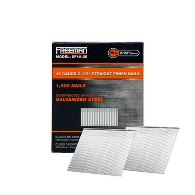 Freeman Straight Finish Nails | 16 Gauge | 2-1/2'' | Glue 16 
