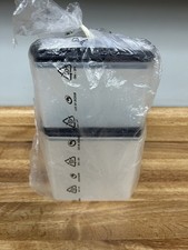 Lot of 2 Tupperware Sheer Storage Containers 5236A  5389A W/ Hinged Black Lids