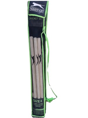 Slazenger V1000 Cricket Set in Tasche, Schläger 3 Stümpfe & Kaution Größe 6 - 12 Jahre +