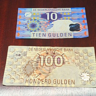 De Nederlandsche Bank 2x Niederlande Gulden Banknoten 10 & 100 Gulden Lot