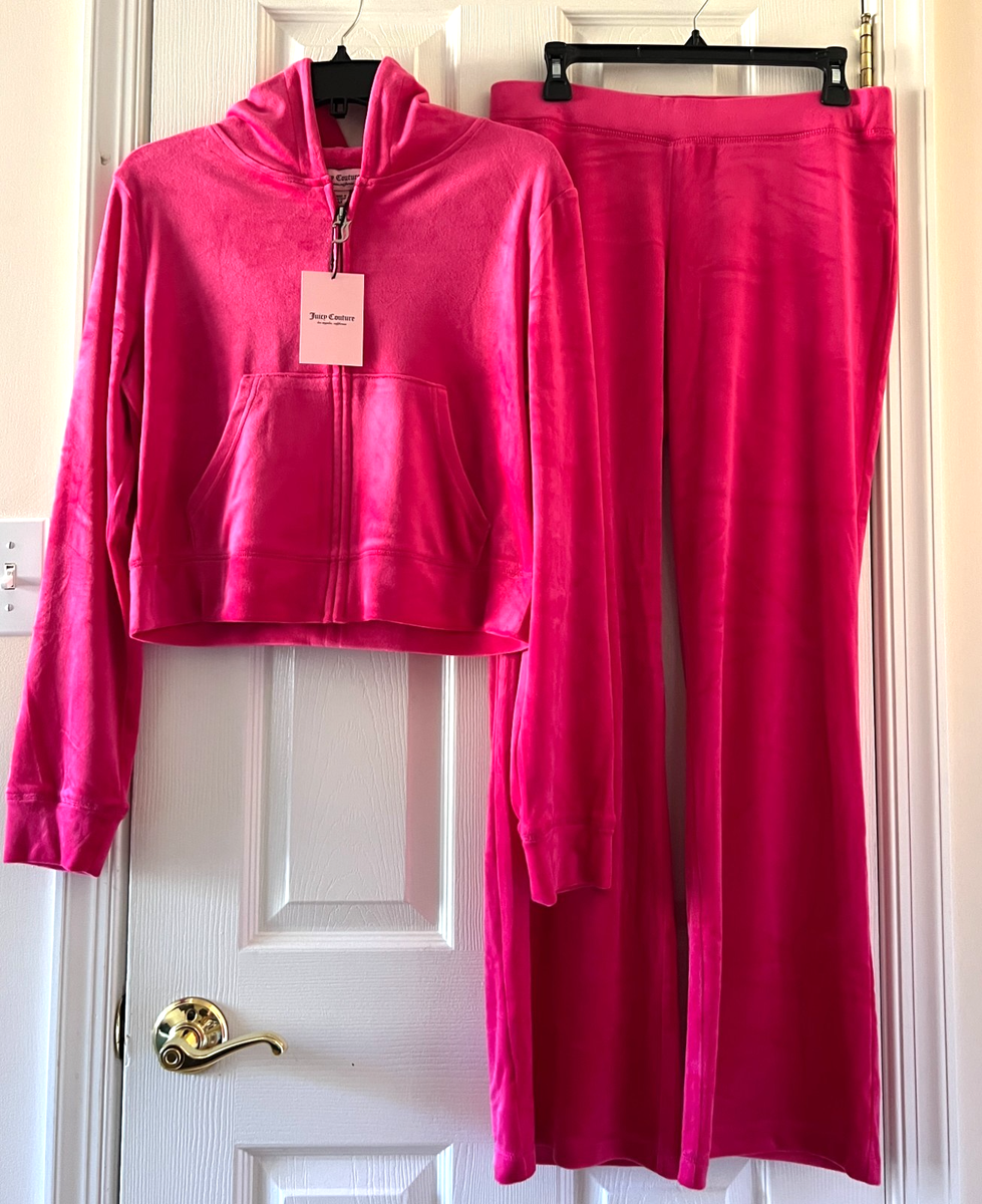JUICY COUTURE ピンク オフショル 新品タグ付き　y2k Juicy Couture XL Velour Vixen Pink Bling Cropped Low Rise