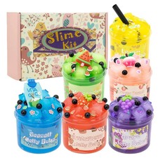Soft 300ml/70ml Slime Kit Non-Sticky Fruit Crunchy Jelly Cube Slime Stress PUTTY