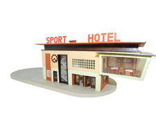 Faller Sport Hotel 4921 passt  zu AMS Autobahn , Fleischmann , Märklin H0