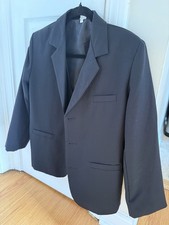 Black Suit Jacket and Vest Boys 12H. Great Condition