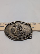 NRA Whittington Center Belt Buckle 3rd Annual Trophy Elk Hunt Buck Deer 3.5x2.5