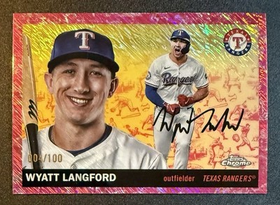 2025 Topps Platinum Wyatt Langford #142 Toile Cream/Fuchsia Shimmer /100 (WX2)