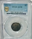 1917 S Lincoln Cent PCGS AU58