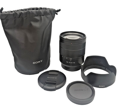 Sony FE Zeiss Vario-Tessar T* 24-70mm F/4 Lens for Sony E Mount Hood Caps Pouch