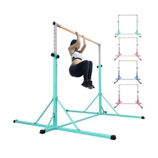 Gymnastics Bar, 5'10” Base length 45" to 71" Adjustable Horizontal Bar for