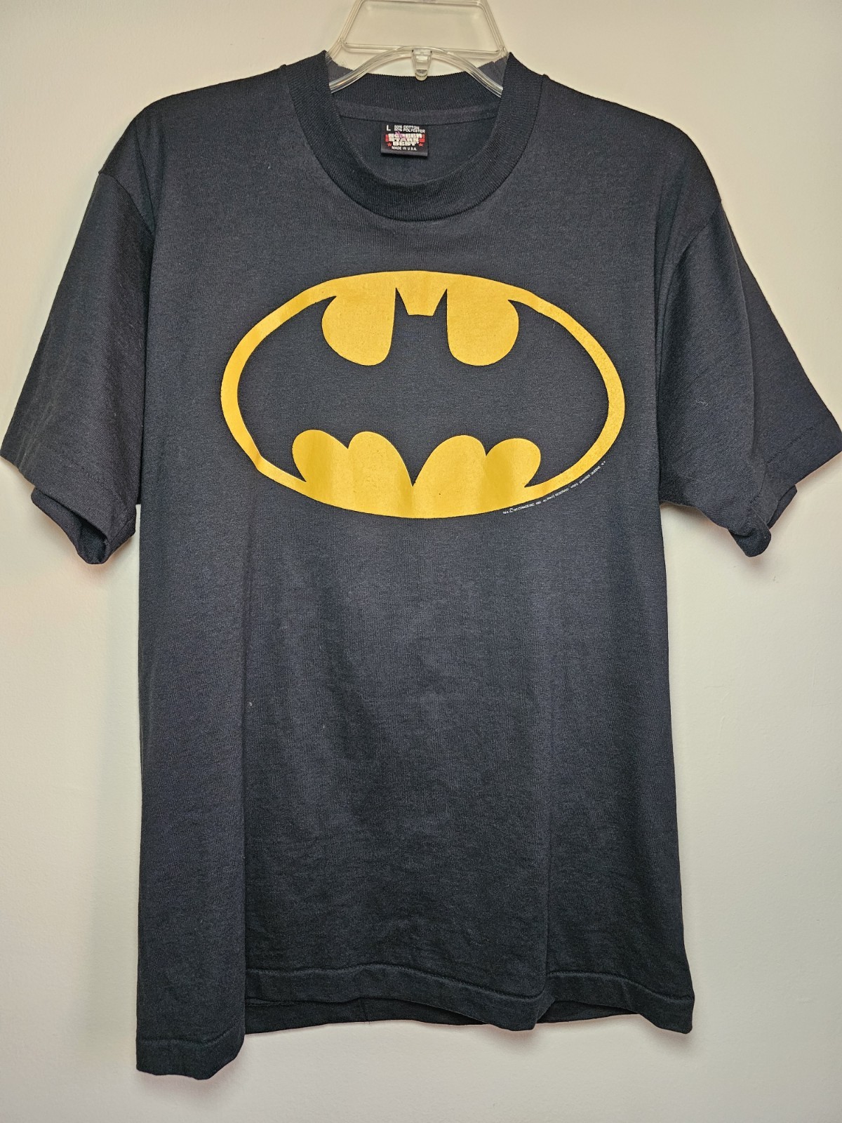 Vintage Batman Single Stitch T Shirt Size Large DC Black 1965