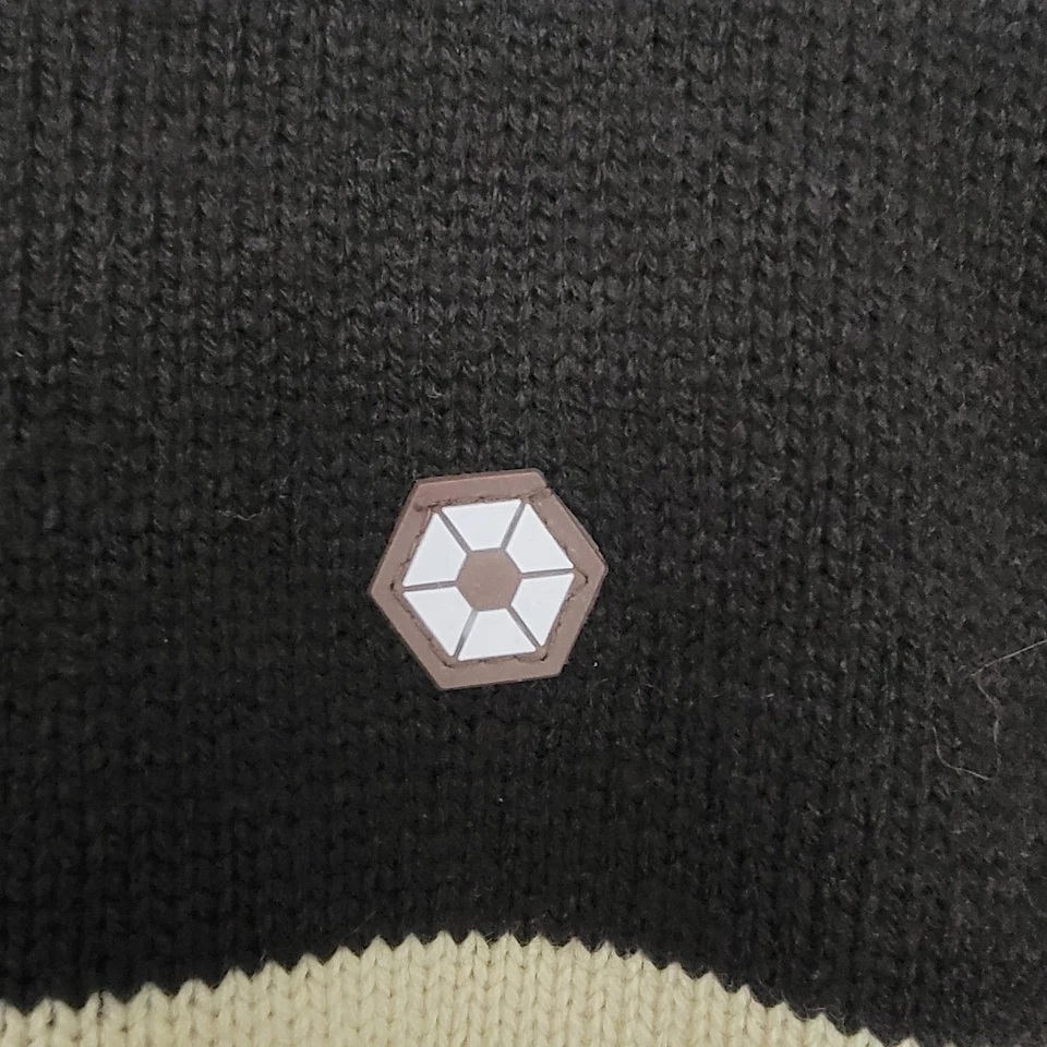 Suéter Polo Sur Para Hombres XL Marrón Rayas Cuello Redondo Y2K Hip Hop Ropa de Calle De Colección Foto 3 de 4