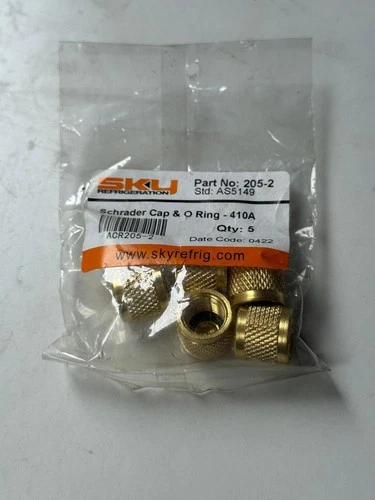 SKY REFERIGERATION SCHRADER CAP AND ORING-410A PART NO-205-2 (QTY-5PCS)