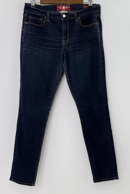 Lucky Brand Blue Sofia Skinny Dark Wash Stretch Denim Mid Rise Jeans 12 Normcore