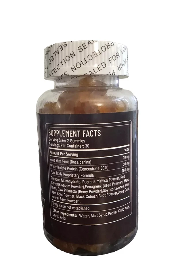 Gominolas BBL 100 % totalmente naturales para mejorar los gominolas de glúteos de cadera, proteína de suero de maca  Foto 2 de 2