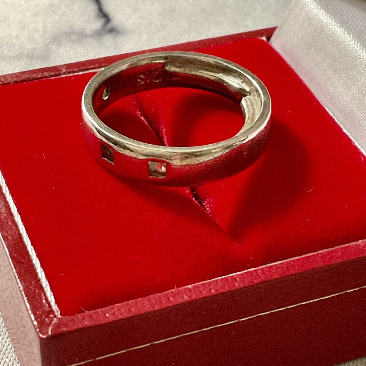Bague Ancienne Art Déco En Argent Massif - Sertie D'une Topaze En Princesse - Occasion