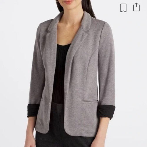 Stitch Fix Skies are Blue Asa Knit Blazer Jacket size Medium Gray 3/4 Sleeve NWT