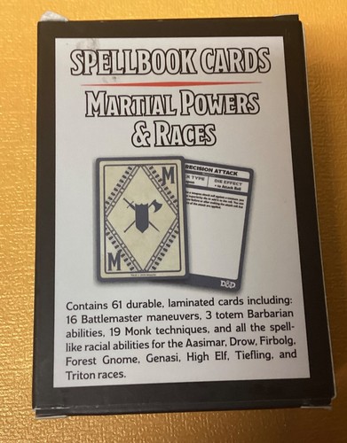 Dungeons & Dragons Spellbook Cards Martial Powers & Races 2017 G51 - Picture 4 of 7