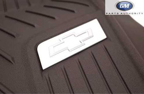 2014-2018 Chevy Silverado Front Floor Liners 84185457 Cocoa w/ Satin Chrome Logo - Picture 6 of 9