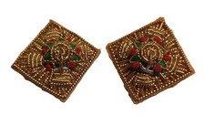 Officer Rank Stars British Army 5/8  (Gold) Hand Embroidered H/E Insignia 1 Pair